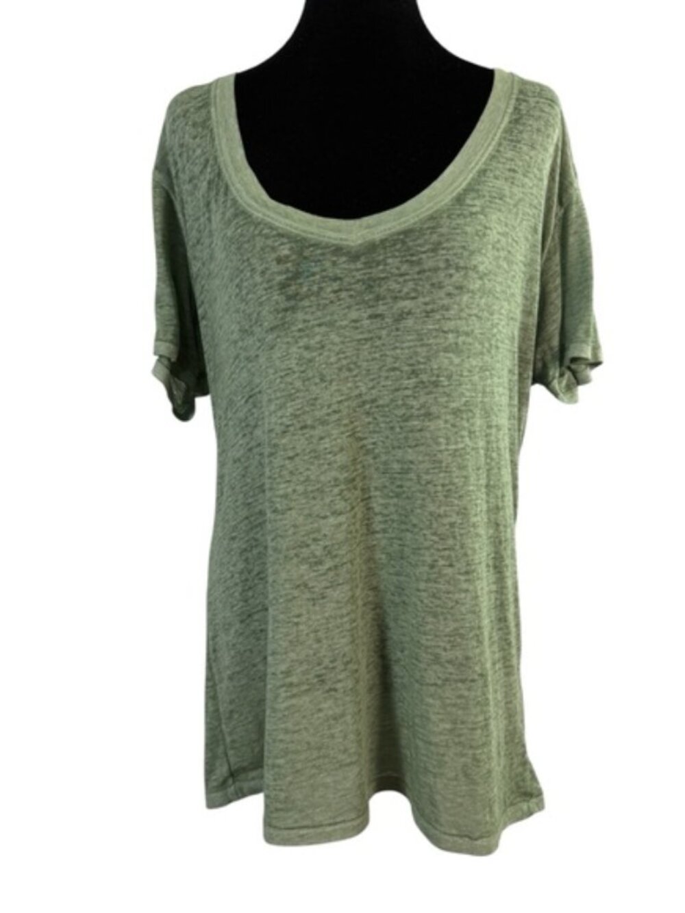 Aeropostale Sage Green V- Neck Short Sleeve Soft Tee Loose Fit Size M Casualwear